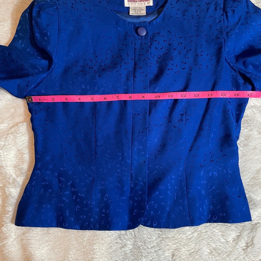 VTG Maggy London Petites Royal Blue 100% Silk Skirt Suit Set Size 2P
Co-ord Set - Picture 5 of 10